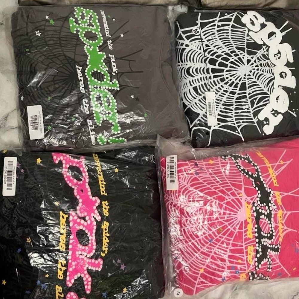 Spider Graphic Kids T-Shirt Set - Gray, Black, Pink